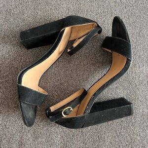Black Block Heel Sandals